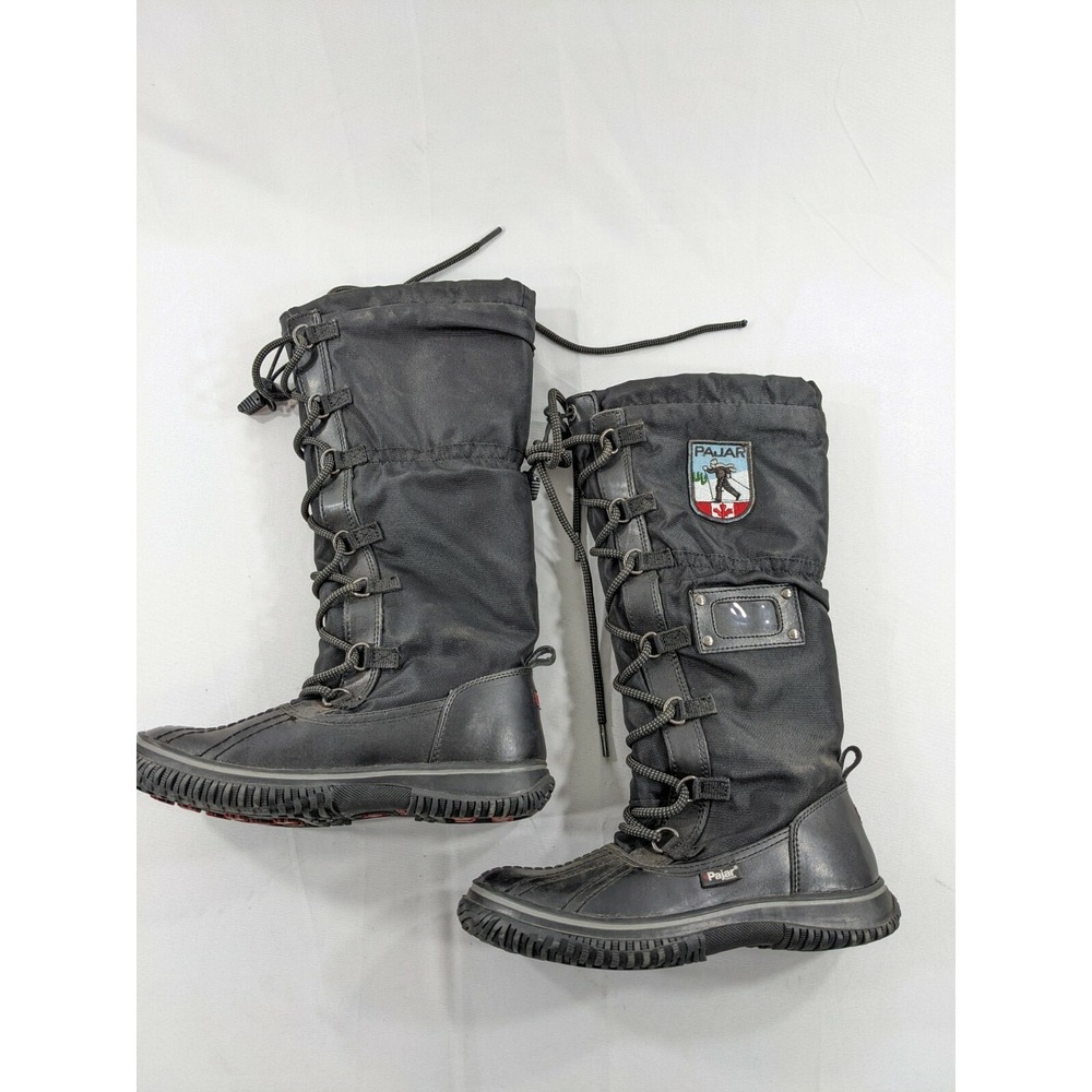 Pajar Canada Womens Winter‎ Boots Insulated Black Lace Up Snow 5/ 5.5 EUR 36